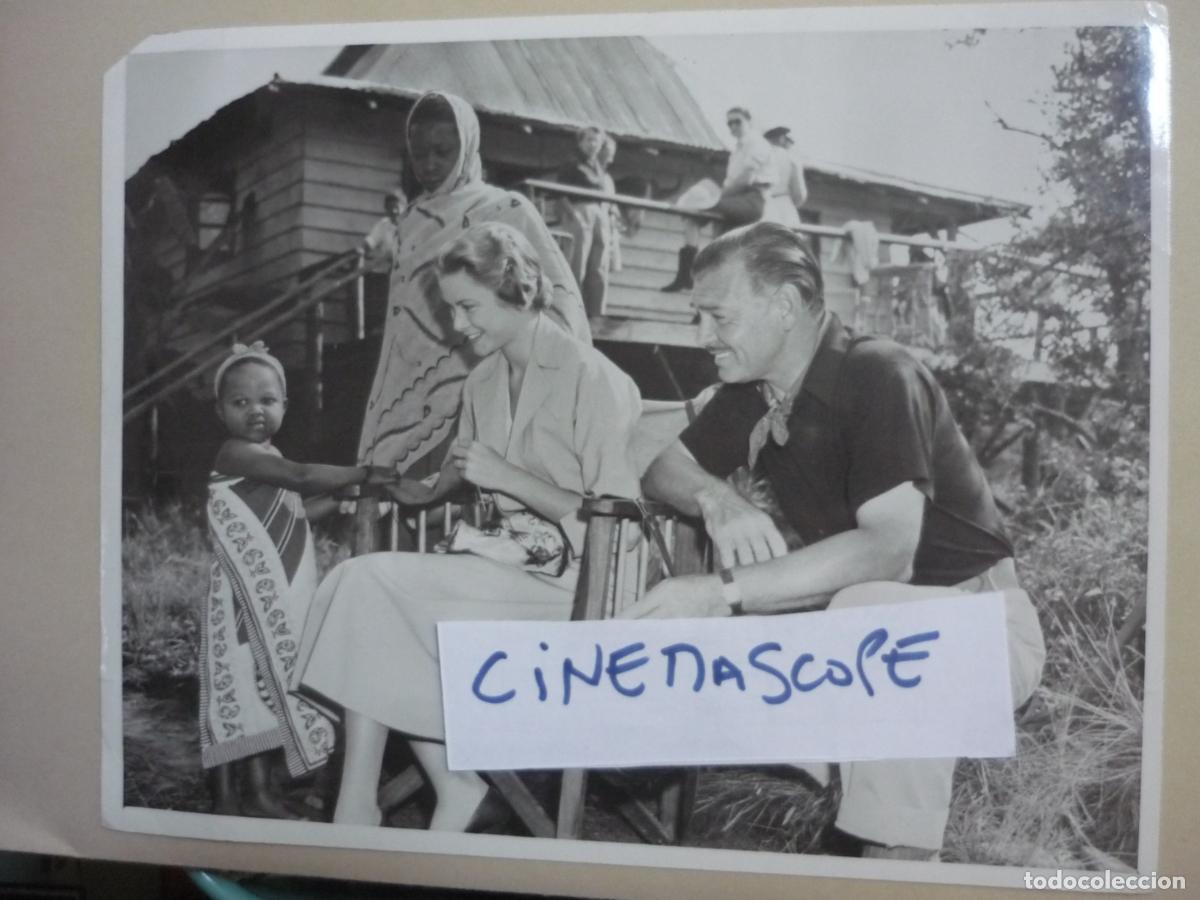 Cine: mogambo - foto original b/n - clark gable grace kelly - descanso rodaje
