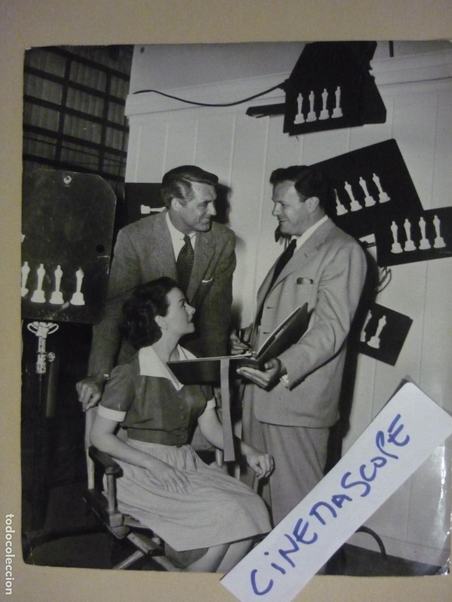 Cine: cary grant - foto original b/n - jeanne cain joseph l. mankiewicz rodaje people will talk
