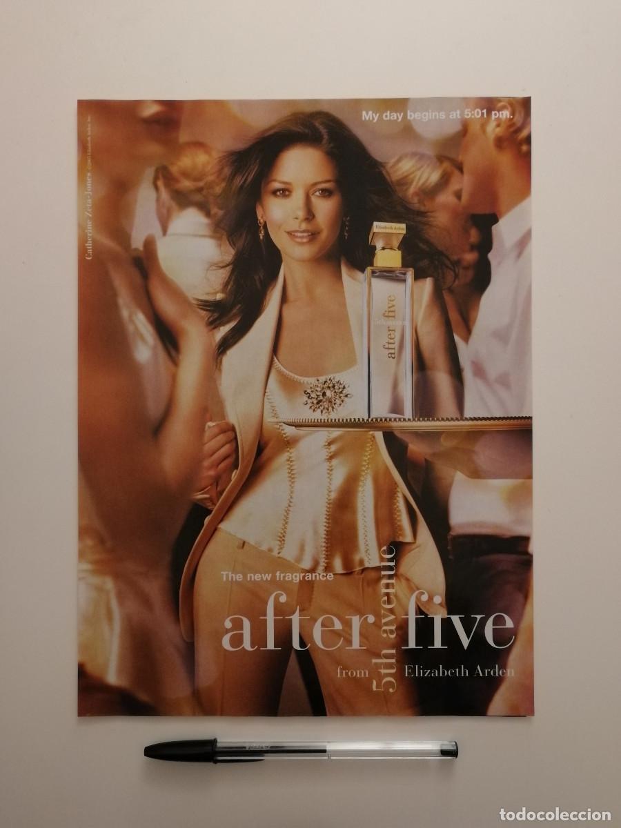 Cine: ANTIGUO ANUNCIO ACARTONADO -A4- Catherine Zeta-Jones - AFTER FIVE Elizabeth Arden- PUBLICIDAD LAMINA