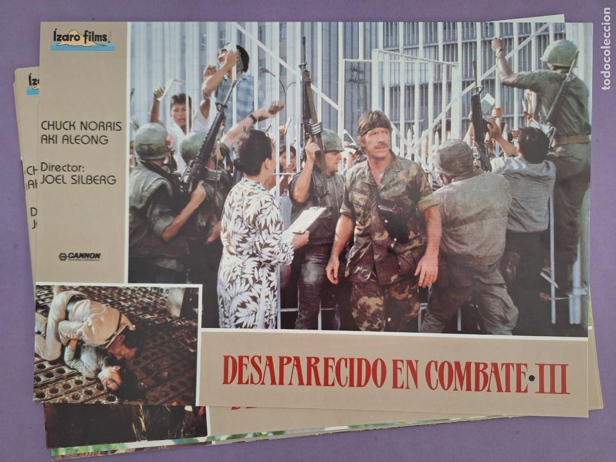 Cin&eacute;ma: LOTE 6 FOTOCROMOS CINE DESAPARECIDO EN COMBATE III CHUCK NORRIS F-50