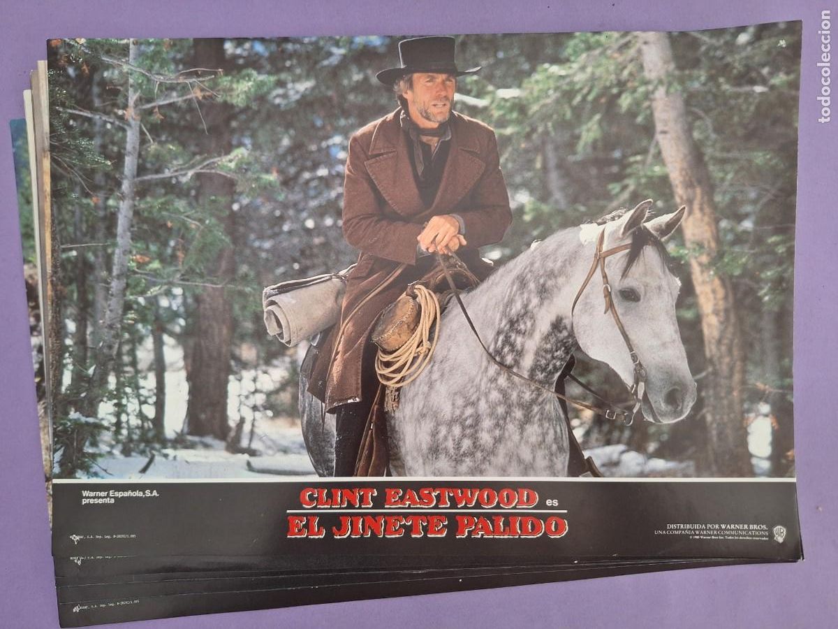 Cine: LOTE 12 FOTOCROMOS CINE WESTERN JINETE PALIDO CLINT EASWOOD SET COMPLETO F-54