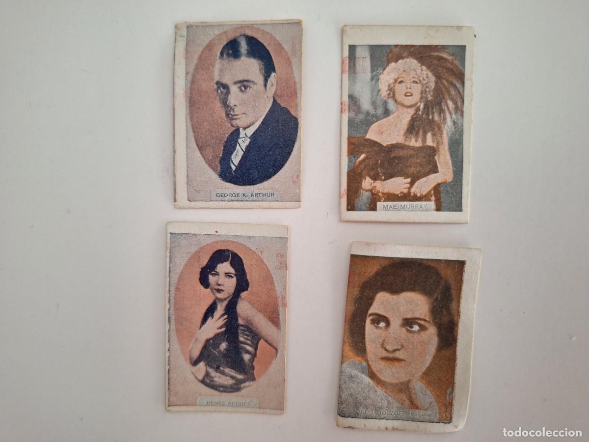 Cine: LOTE 4 CROMOS CINE ARTISTAS ACTRIZES PELICULAS A&Ntilde;OS 20 30 PUBLICIDAD LA CASA D LOS PURES VALENCIA RV