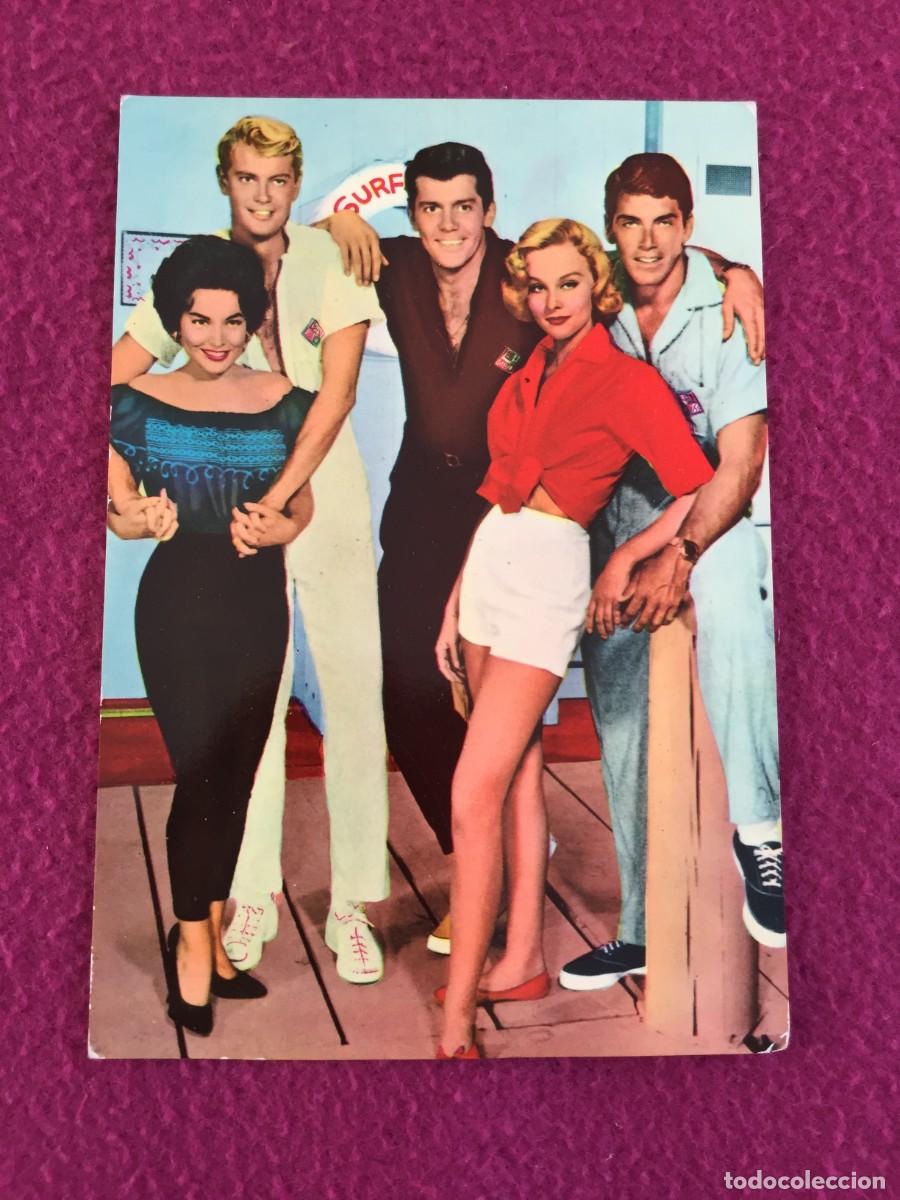 Cine: POSTAL DE LA SERIE TVE ROMPEOLAS - Lee paterson Troy donahue Diane Mcbain - Original color 1964