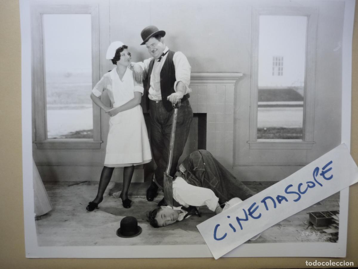Cine: the fishining touch - foto original b/n - Stan Laurel Oliver Hardy