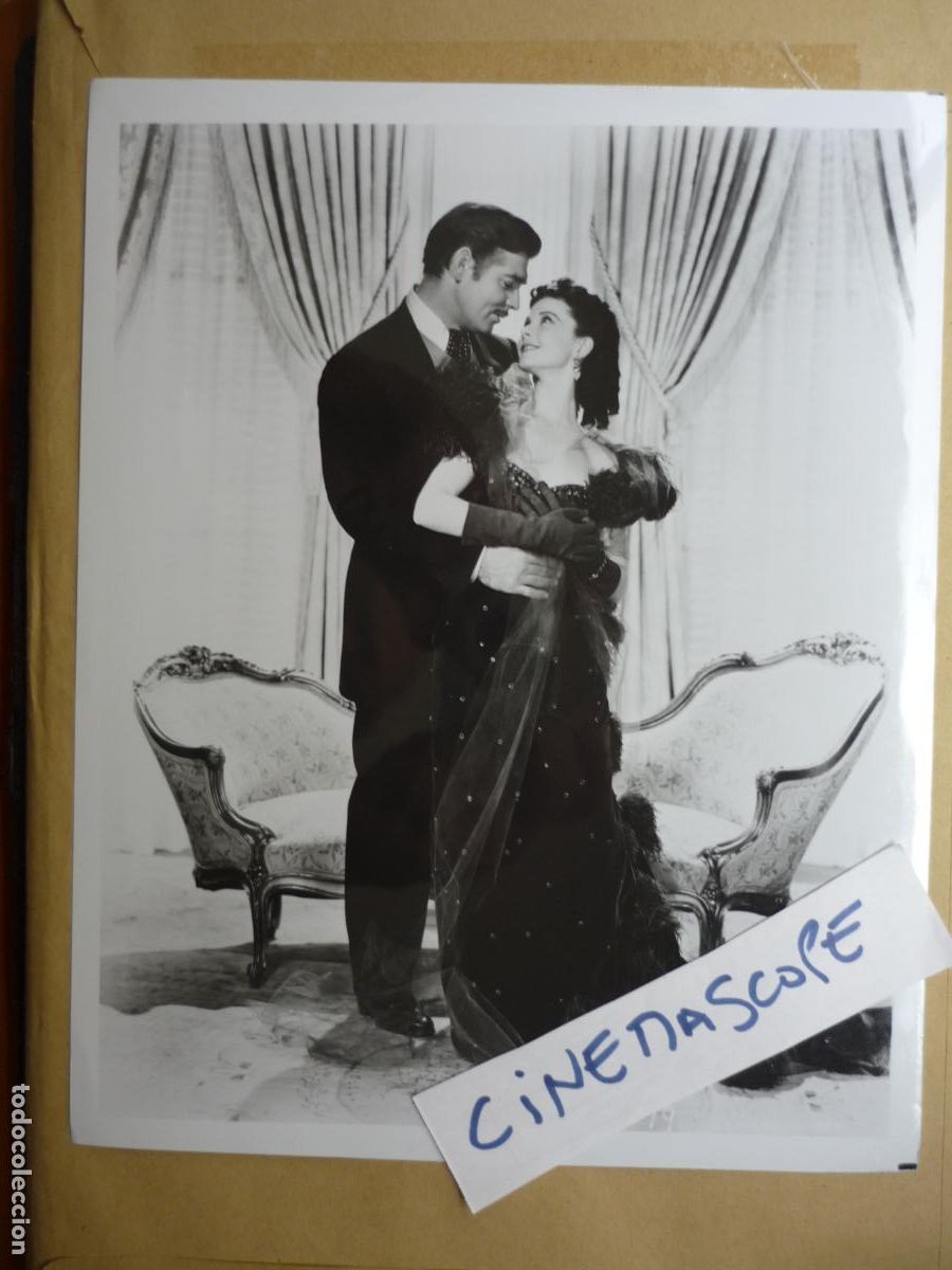 Cine: lo que el viento se llevo - foto b/n original - Gone with the Wind vivien leigh clark gable
