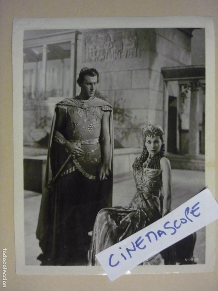 Cine: cesar y cleopatra - foto b/n original - stewart granger vivien leigh