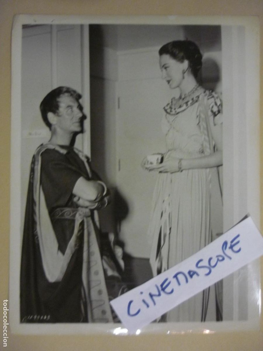 Cine: julios caoesa julio cesar - foto b/n original - daborh kerr john gielgud - descanso rodaje