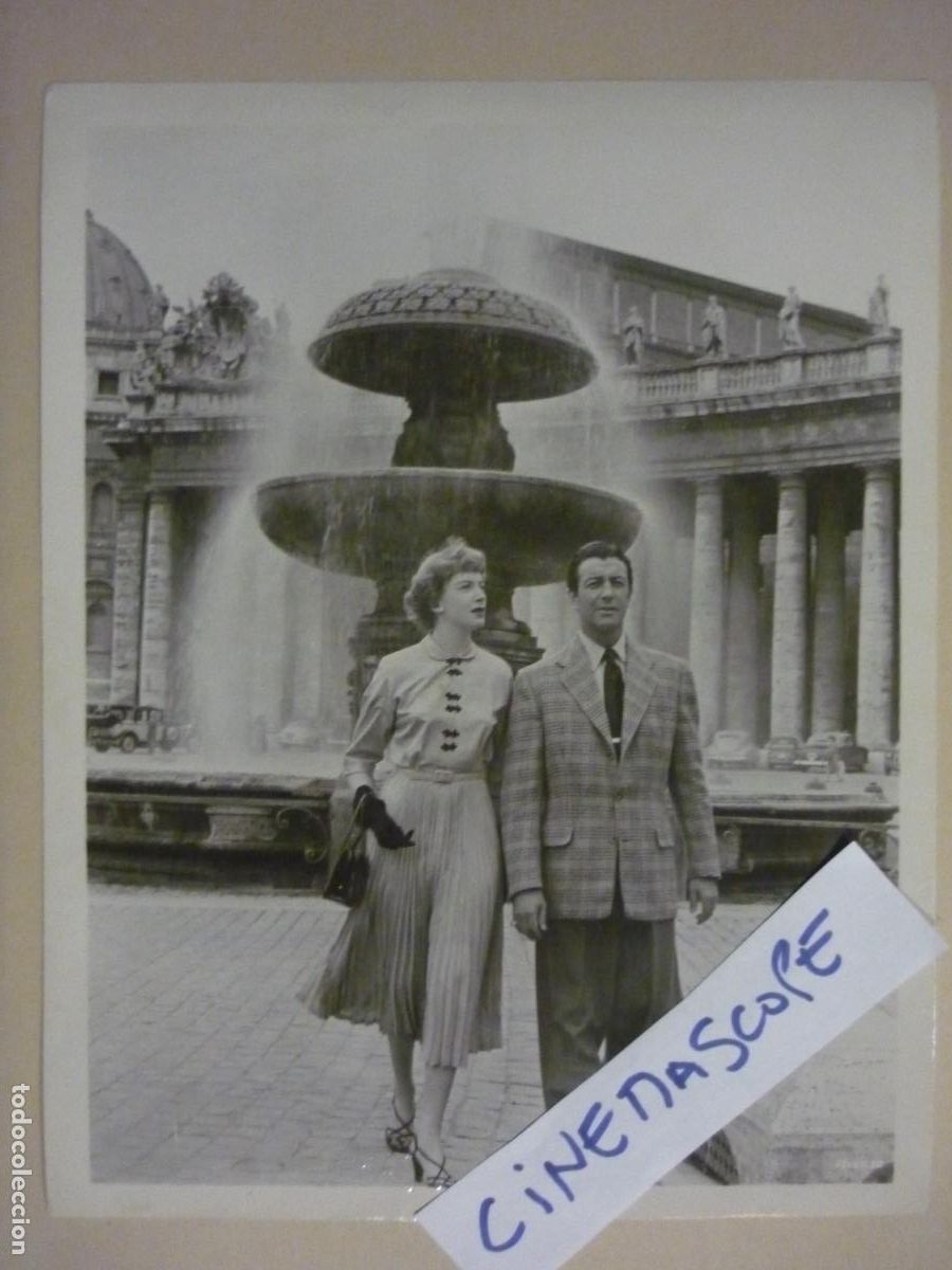 Cine: quo vadis - foto b/n original - deborh kerr robert taylor - descanso rodaje cinnecitta studios