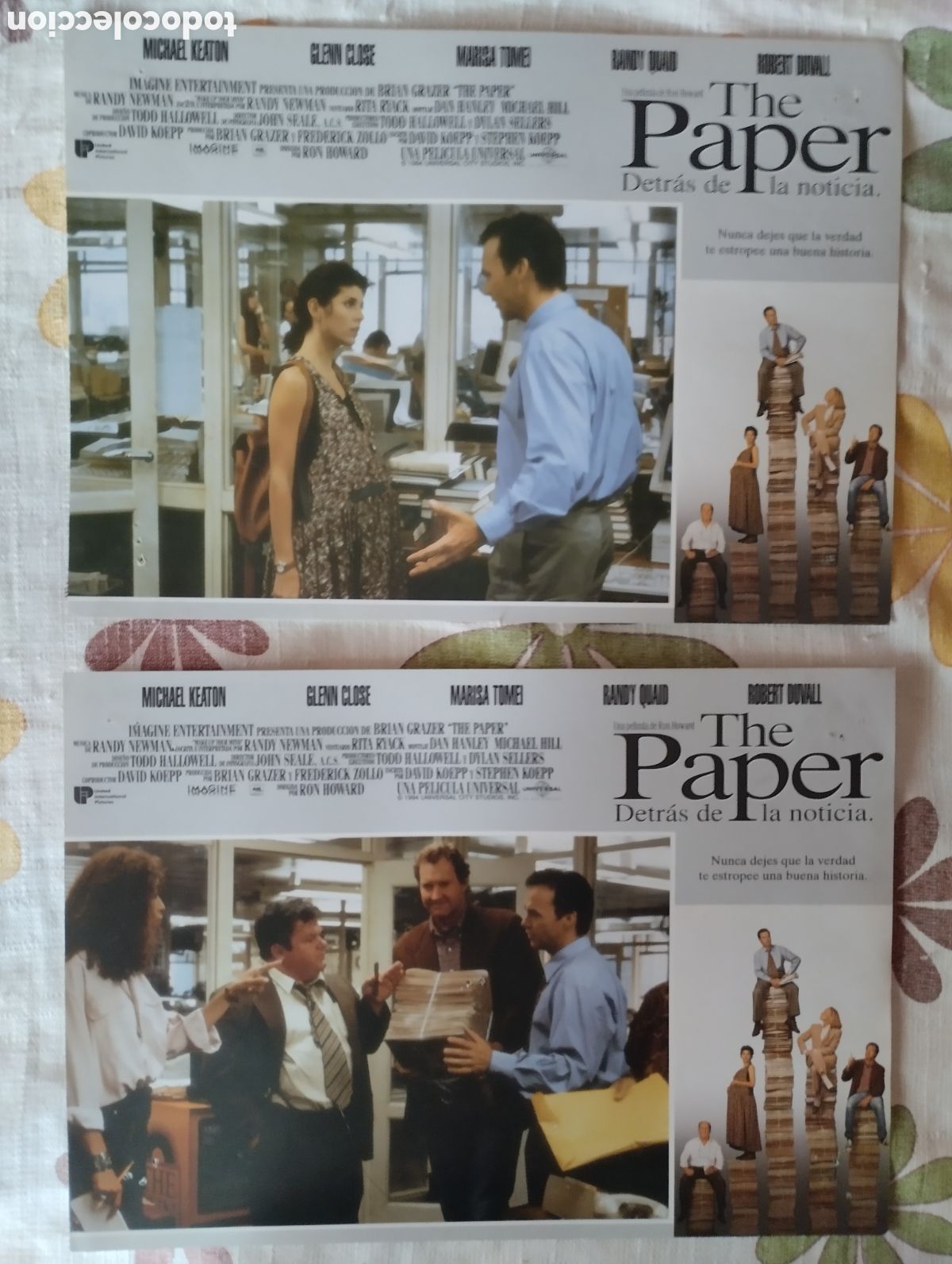 Cine: 2 FOTOCROMOS - THE PAPER DETR&Aacute;S DE LA NOTICIA