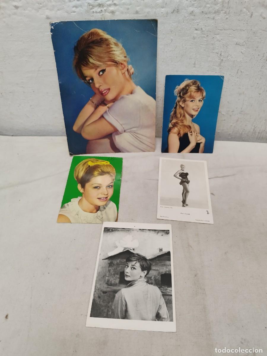 Cine: Lote de 5 antiguas tarjetas postales, de actrices y actores de cine. Marisol