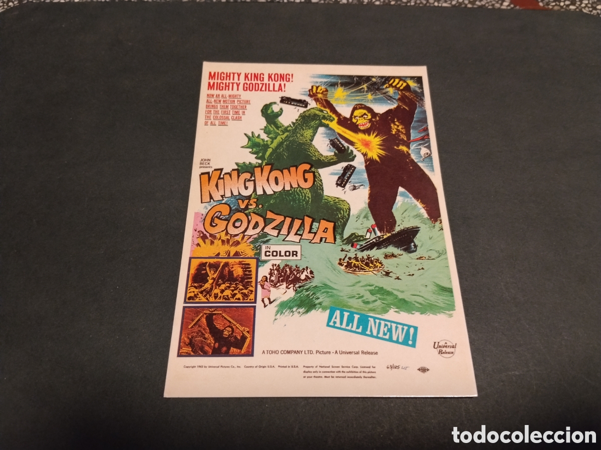 Cine: Postal cine King Kong vs Godzilla