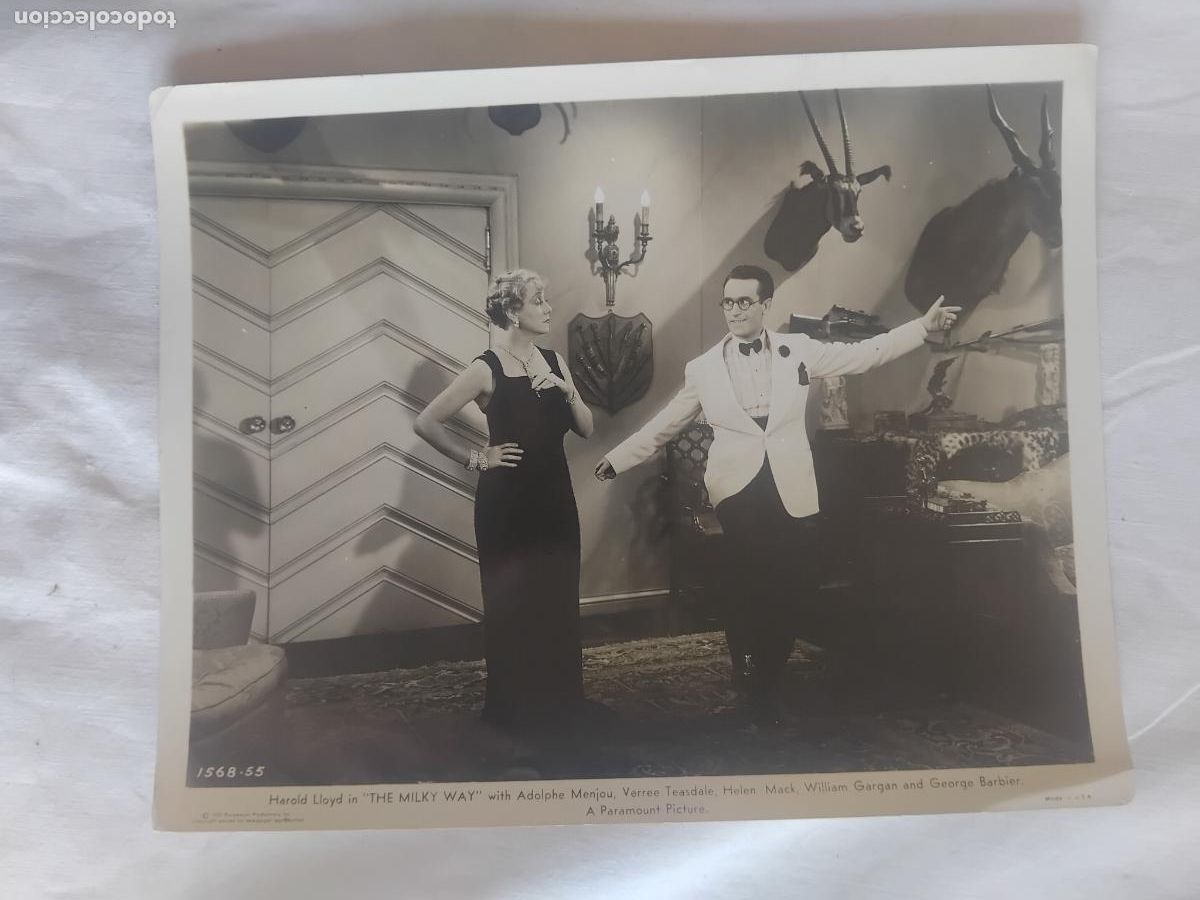 Cine: FOTOGRAFIA DE HAROLD LLOYD EN THE MILKY WAY ( LA VIA LACTEA) PARAMOUNT. 26 X 20 CM.
