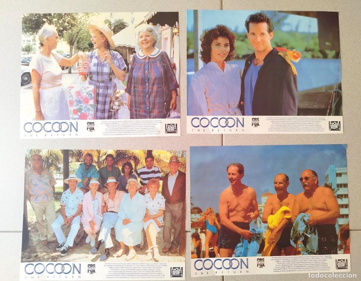 Cine: COCOON: EL RETORNO (1988) - Lote de 4 Fotocromos Originales CBS Fox Video Courteney Cox