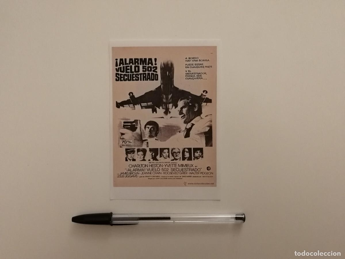 Cine: IMPRESO PAPEL -9*13- ALARMA VUELO 502 SECUESTRADO - CHARLTON HESTON