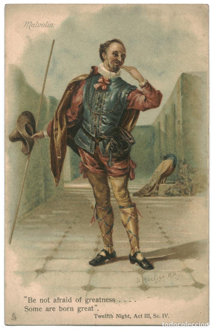 Cine: Twelfth Night. Malvolio_Raphael Tuck (Shakespeare's Heroes & Heroines; 1278). Illustr. D. MAclise