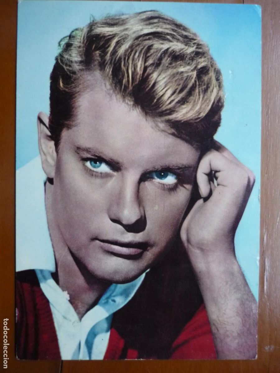 Cine: troy donahue - postal original color - american cinema actor tv intriga en hawai
