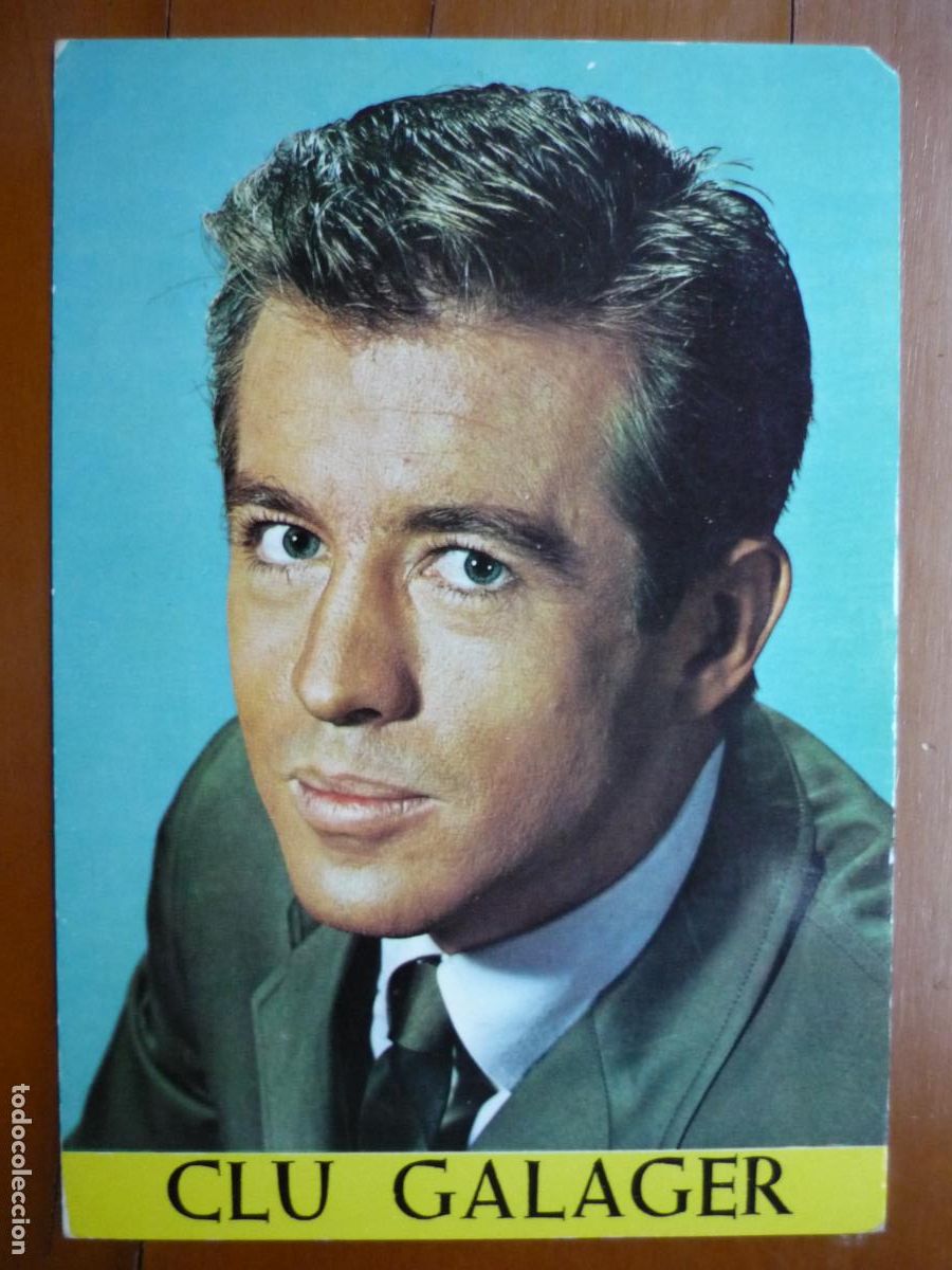 Cine: clu galager - postal original color - american cinema actor
