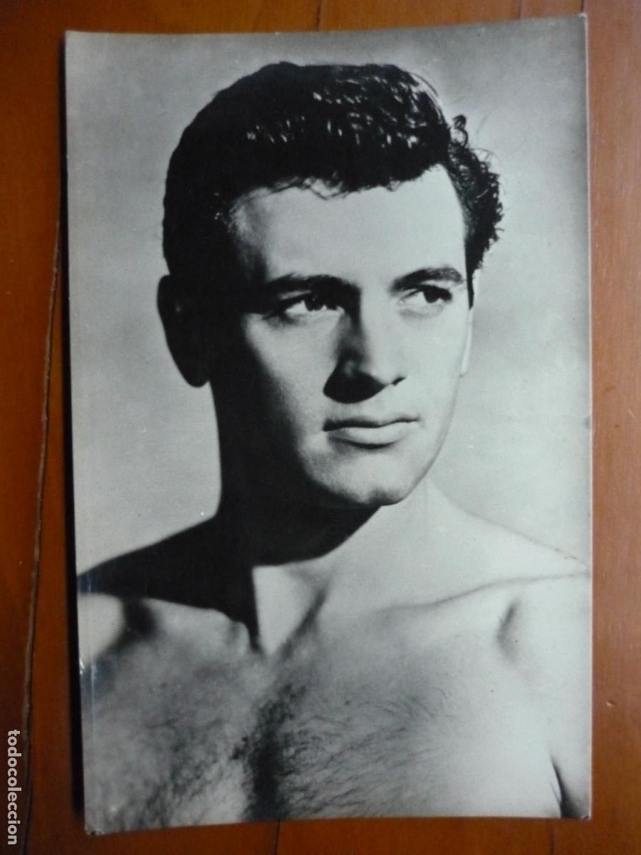 Cine: rock hudson - postal original b/n - american cinema actor
