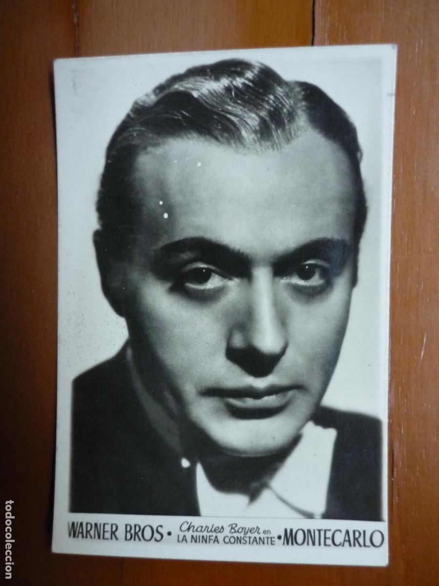 Cine: charles boyer - folleto postal original b/n - montecarlo - warner bros