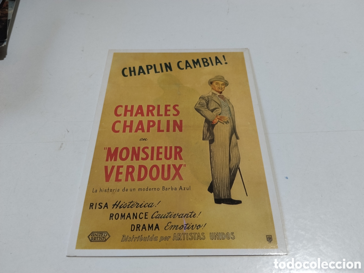 Cine: Postal monsieur verdoux, Charles Chaplin