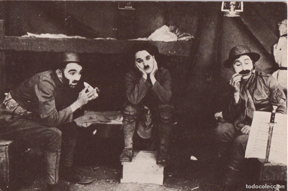 Cine: POSTAL CHARLIE CHAPLIN EN SU CORTOMETRAJE DE 1918, ARMAS AL HOMBRO &ndash; EDITION DELTA &ndash; S/C &ndash; REPRODUCC