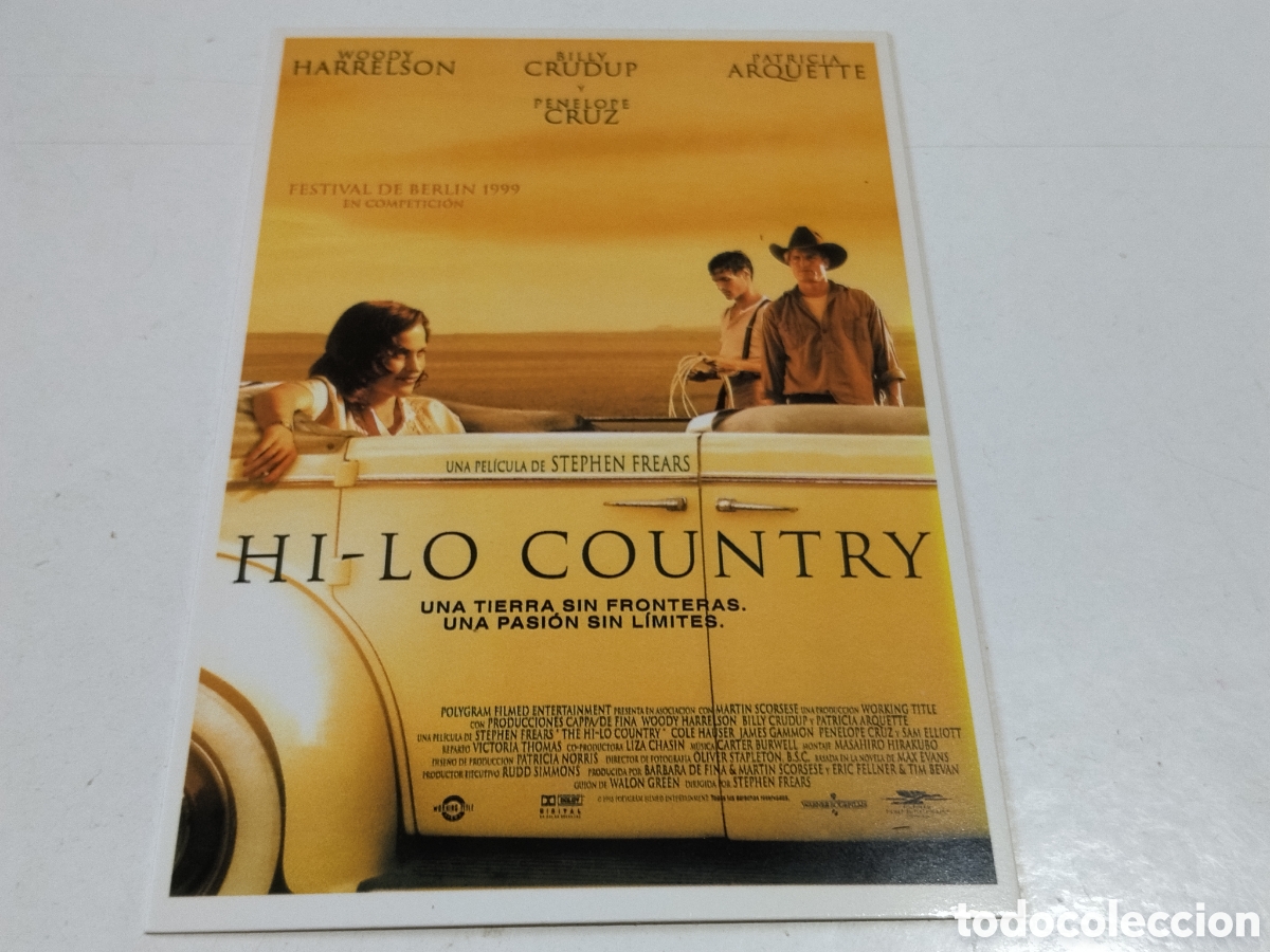 Cine: Postal Cine Hi - Lo Country , Una tierra sin fronteras . Una pasi&oacute;n sin l&iacute;mites .