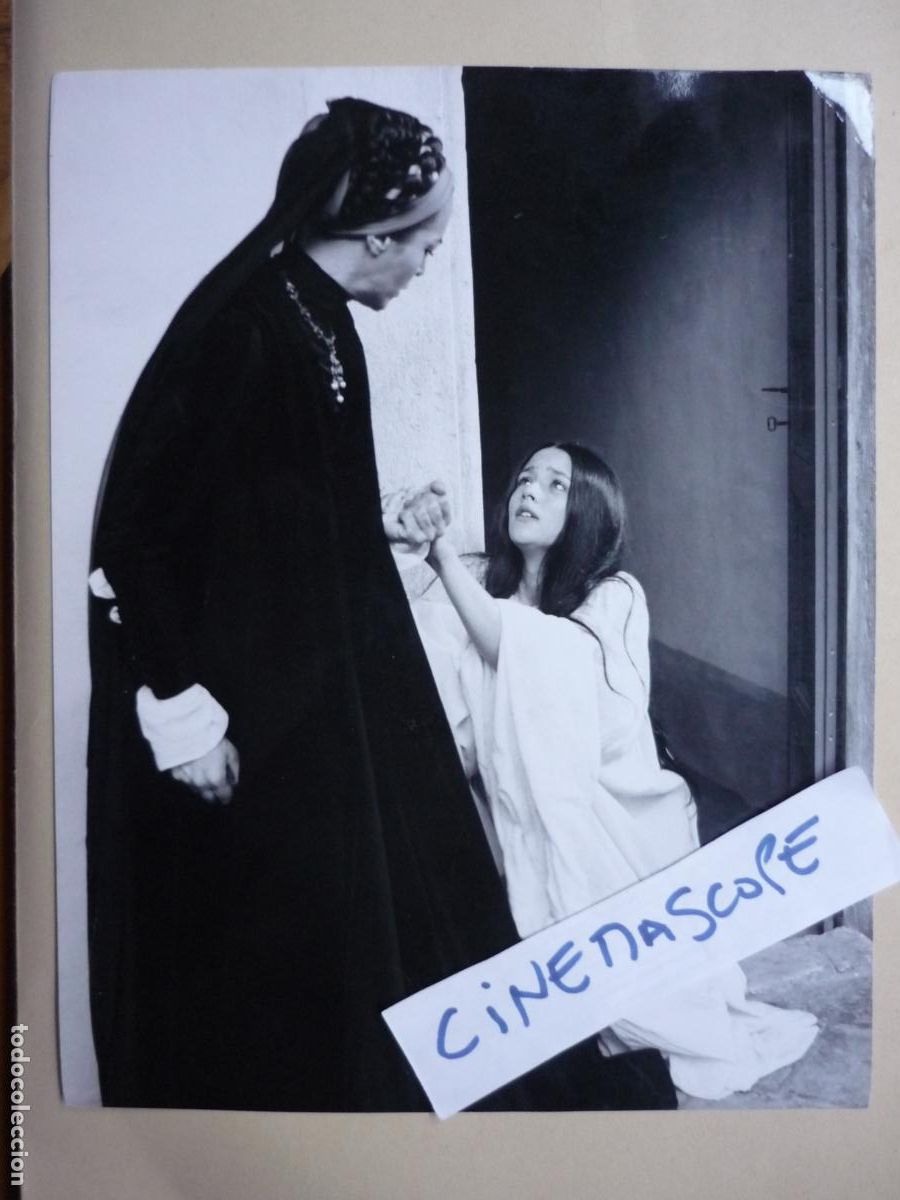 Cine: romeo y julieta - foto original b/n - Olivia Hussey Natasha Parry - franco zeffirelli film