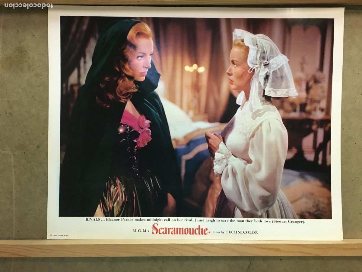 Cine: AFJ59 SCARAMOUCHE JANET LEIGH ELEANOR PARKER FOTOCROMO LOBBY ORIGINAL AMERICANO
