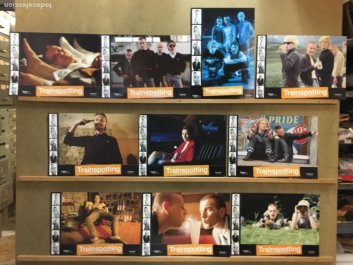 Cinema: AFJ63 TRAINSPOTTING DANNY BOYLE EWAN MCGREGOR SET COMPLETO 10 FOTOCROMOS ORIGINAL ESTRENO