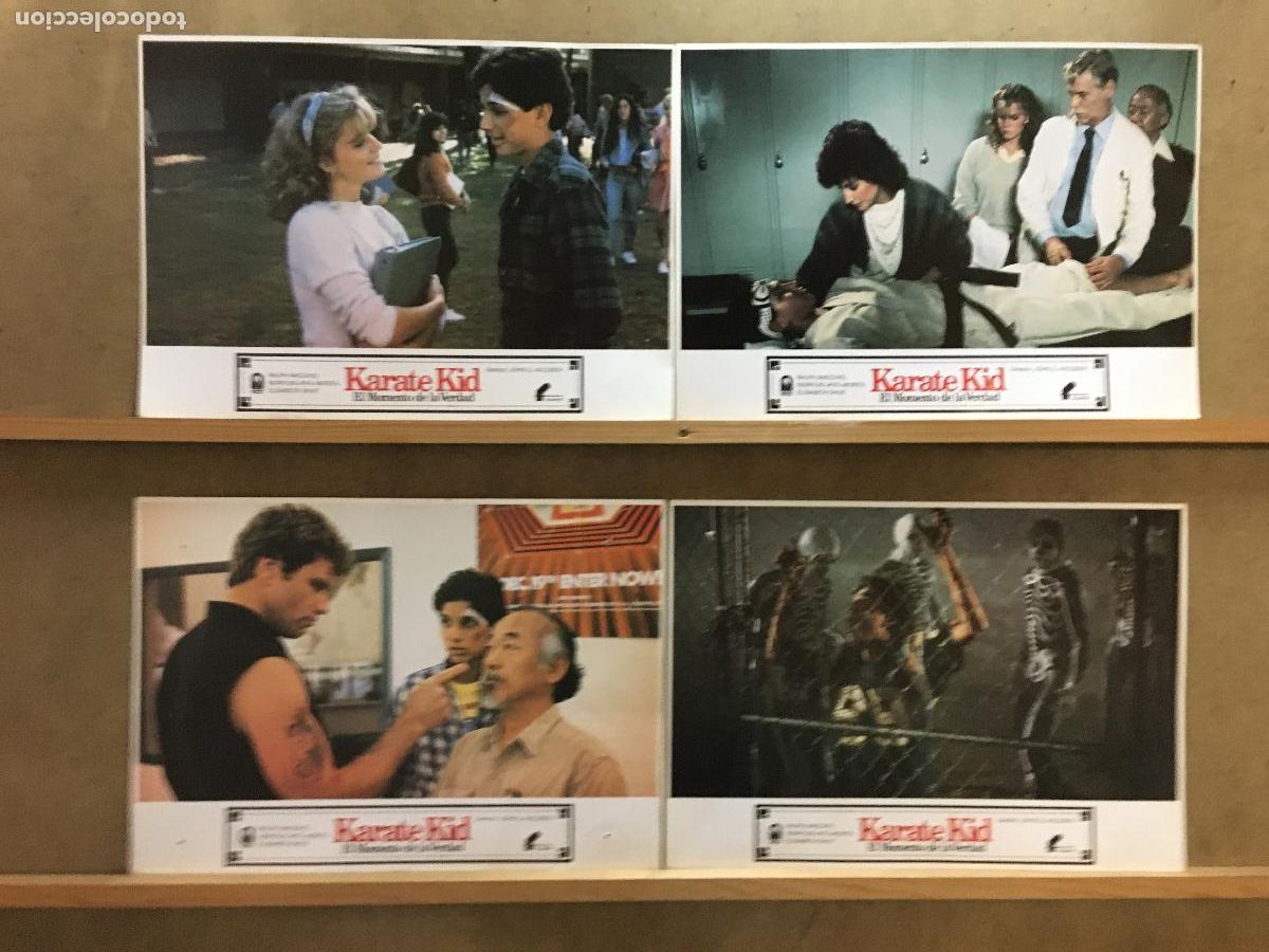 Cinema: AFJ65 KARATE KID RALPH MACCHIO PAT MORITA SET 4 FOTOCROMOS ORIGINAL ESTRENO