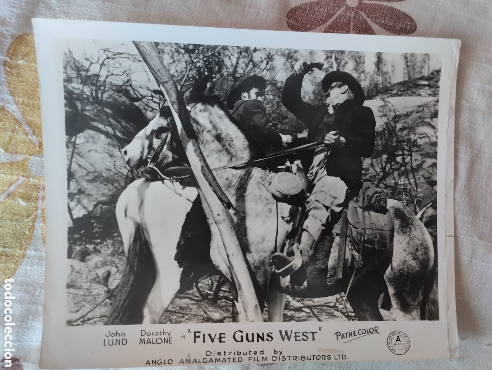 Cine: 5 LOBBY CARDS DE REINO UNIDO - 5 REV&Oacute;LVERES DEL OESTE 1955