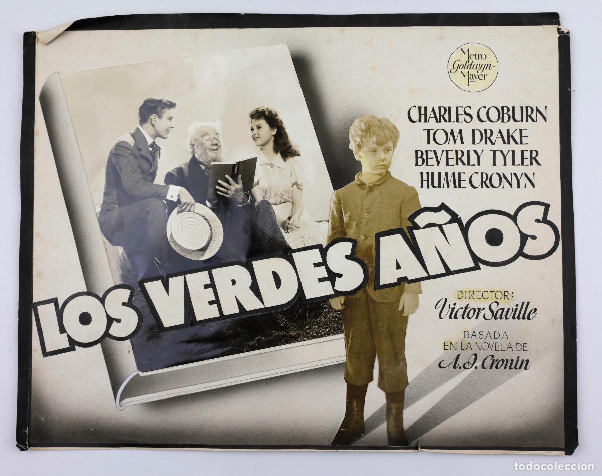 Cine: Los Verdes a&ntilde;os. Fotomontaje original tinta y fotograf&iacute;as 26x33cm. A&ntilde;o 1948.