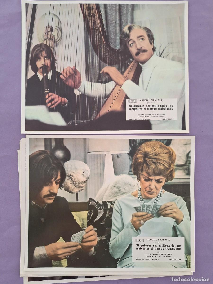 Cine: 12 FOTOCROMOS SI QUIERES SER MILLONARIO NO MALGASTES EL TIEMPO TRABAJANDO RINGO STARR BEATLES F-59