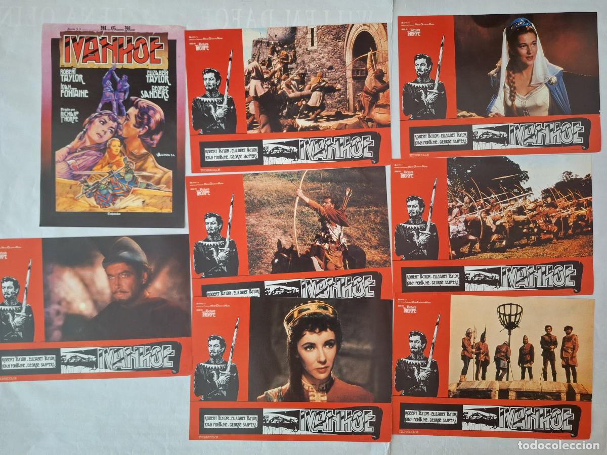 Cinema: IVANHOE ROBERT TAYLOR ELIZABETH TAYLOR JOAN FONTAINE A&Ntilde;O 1981 SET COMPLETO 12 FOTOCROMOS RV C-1517