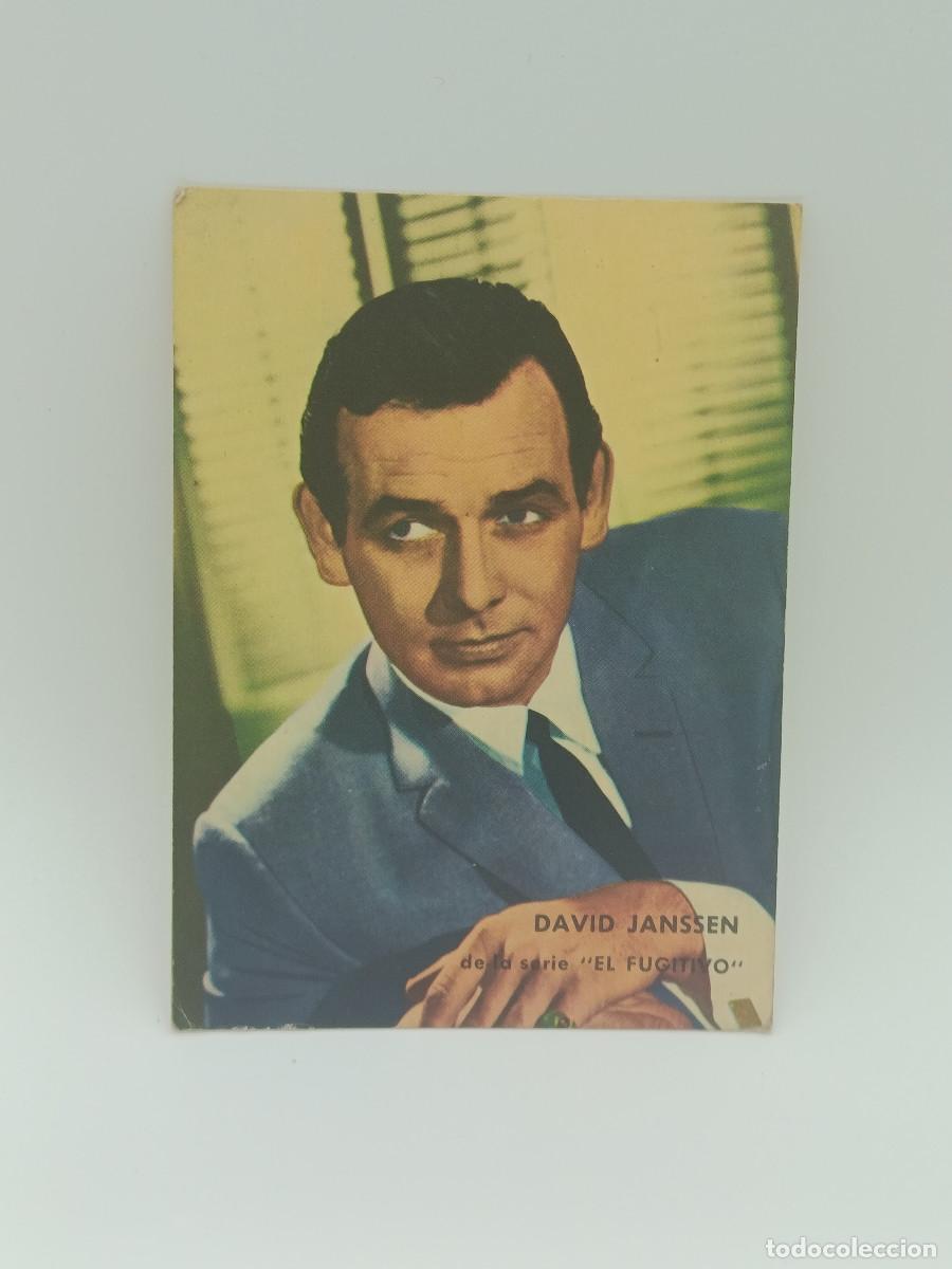 Cine: FOTO CROMO ANTIGUO CARTON 7,5CM X 10,5 CM APROXIMADAMENTE. A&Ntilde;OS 60. DAVID JANSSEN. PY