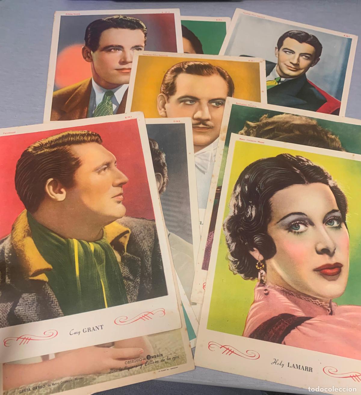 Cine: GARY COOPER, CARY GRANT, BETTE DAVIS, FRANCHOT TONE,... / LOTE 9 L&Aacute;MINAS ACTORES CINE 21,50 X 15 CM.