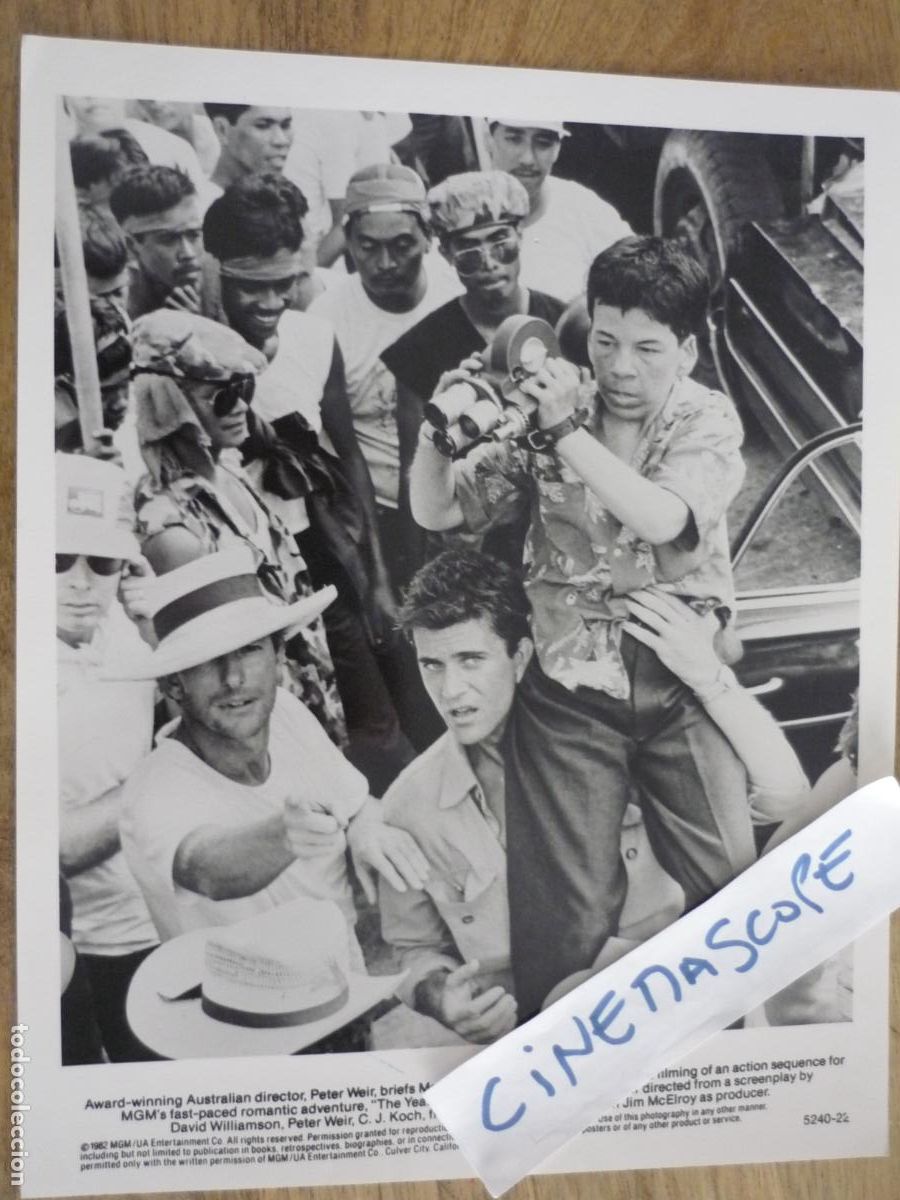 Cine: el a&ntilde;o que vivimos peligrosamente - foto original b/n - mel gibson Peter Weir filmmaker