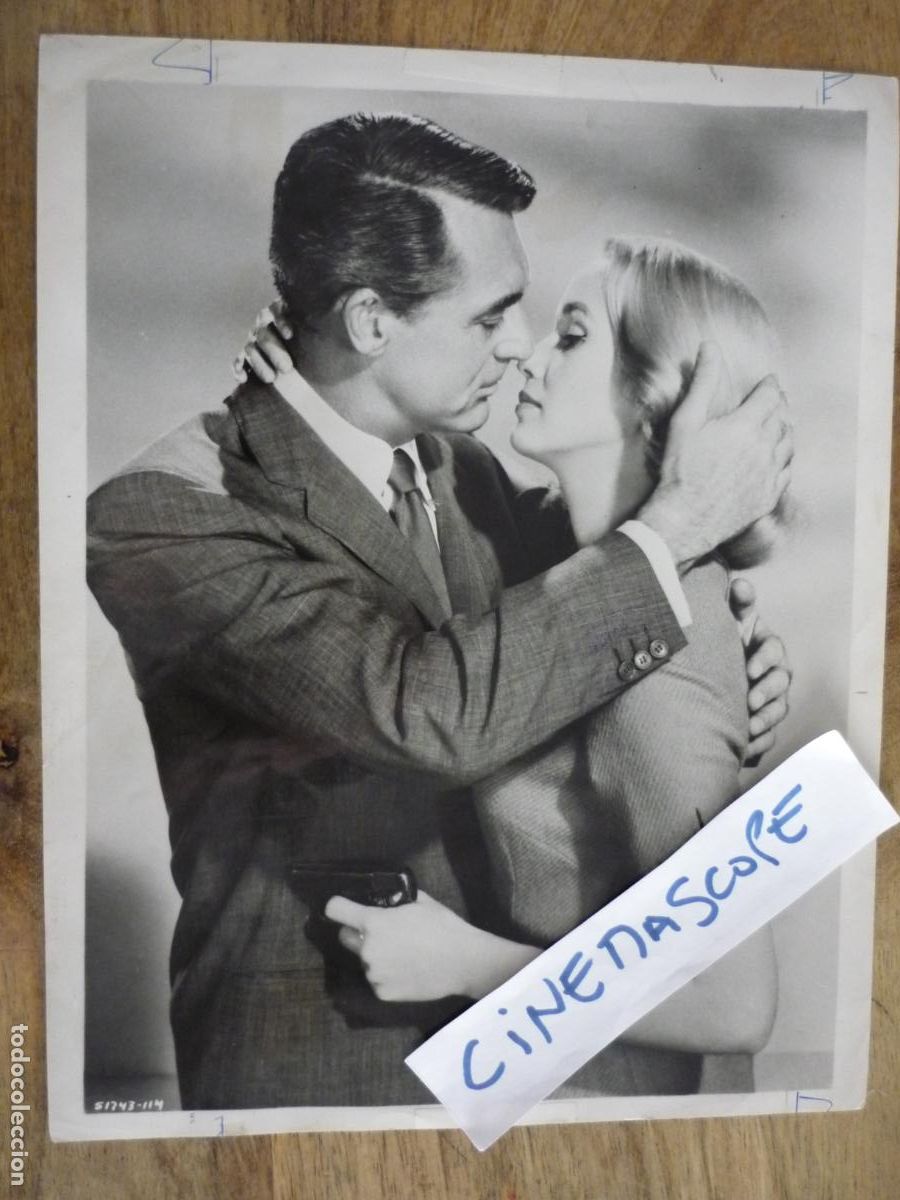 Cine: con la muerte en los talones - foto original b/n - eva marie saint cary grant hitchcock