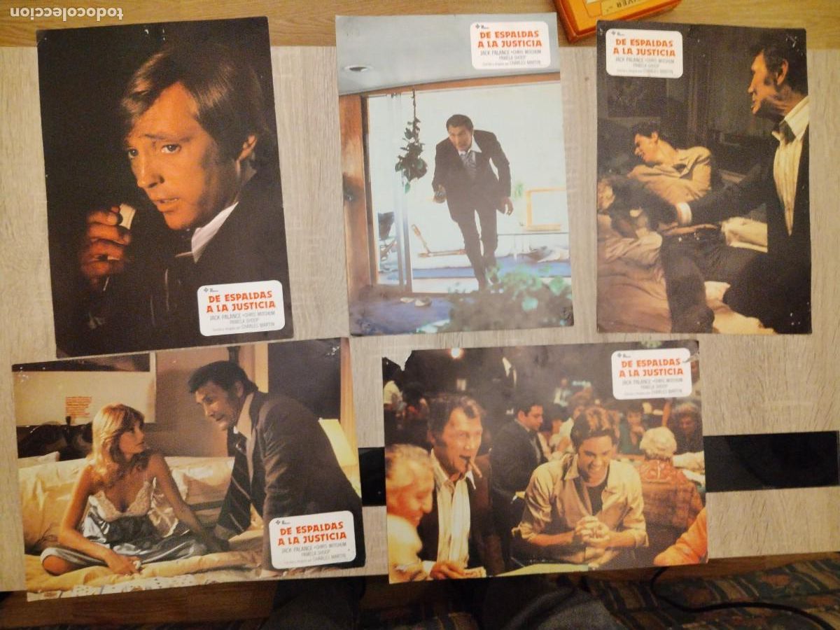 Cine: De espaldas a la justicia. Jack Palance, Christopher Mitchum, Pamela Susan ShooP 12 FOTOCROMOS