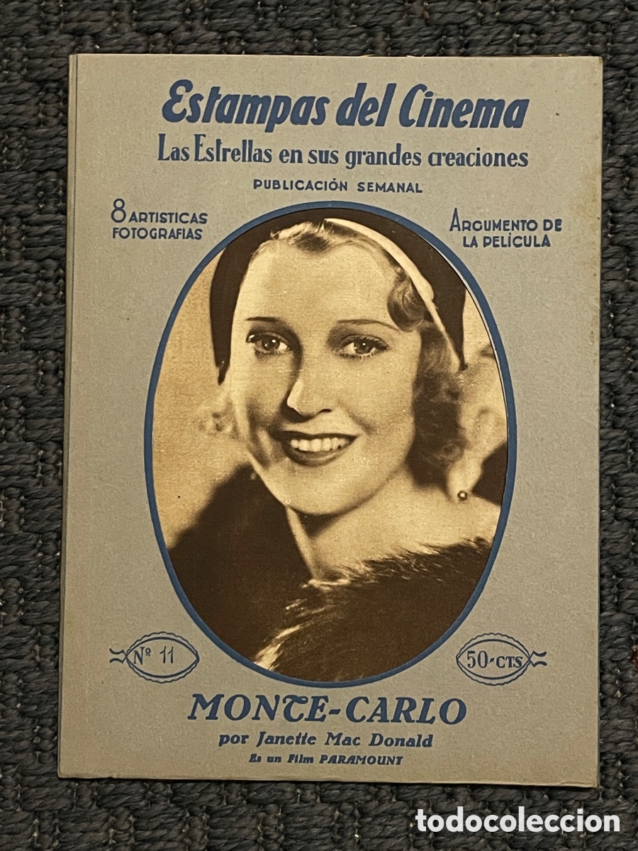 Cinema: Estampas del cinema. N&uacute;mero 11. Montecarlo. Jannet Mac Donald.