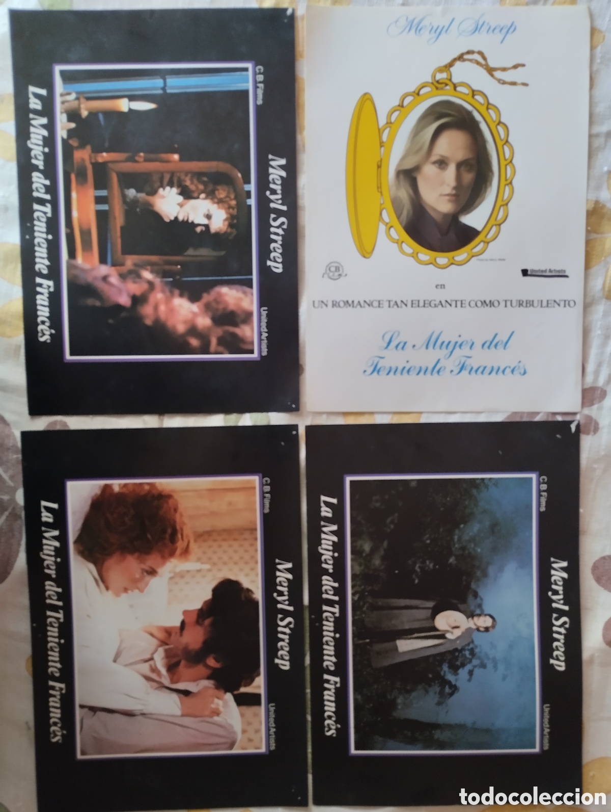 Cine: 12 FOTOCROMOS - LA MUJER DEL TENIENTE FRANC&Eacute;S + GUIA DE CINE - SET COMPLETO