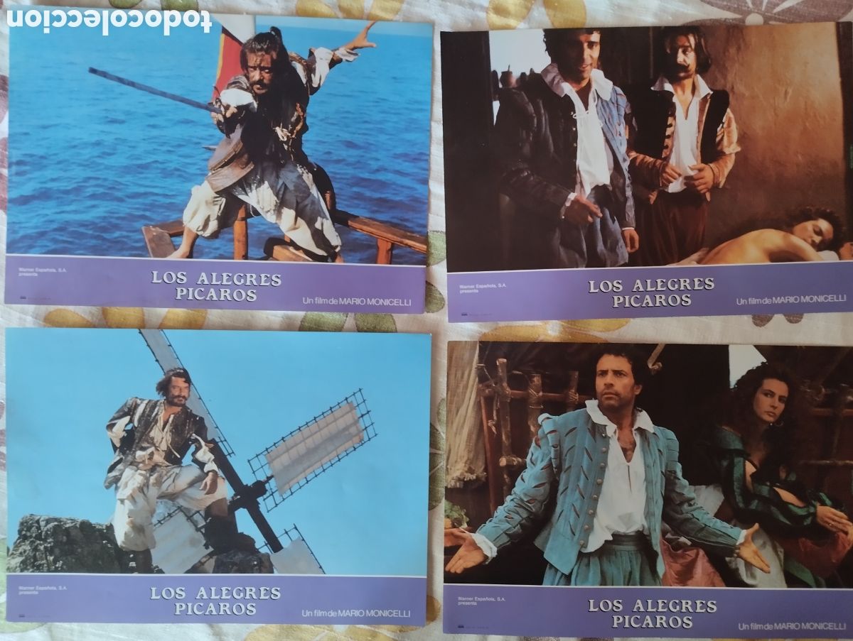 Cine: 8 FOTOCROMOS + GUIA DE CINE - LOS ALEGRES PICAROS