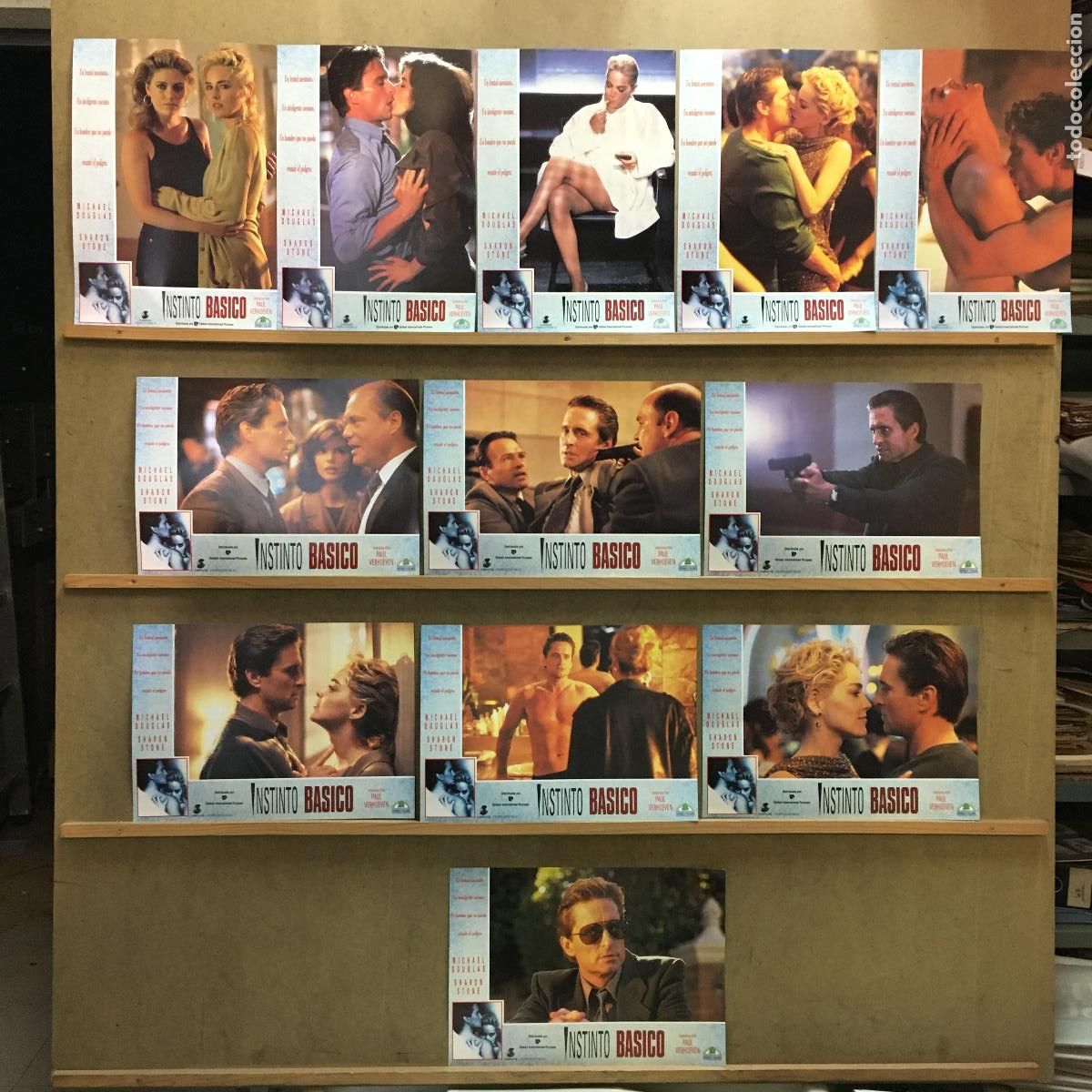 Cin&eacute;ma: AFK65 INSTINTO BASICO SHARON STONE MICHAEL DOUGLAS SET COMPLETO 12 FOTOCROMOS ORIGINAL ESTRENO h1