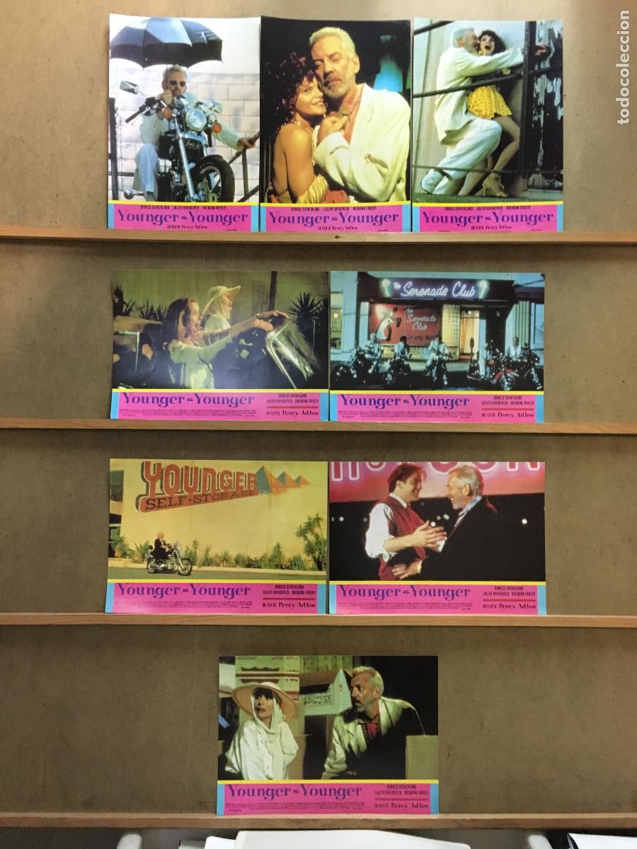 Cine: AFK71 YOUNGER AND YOUNGER PERCY ADLON DONALD SUTHERLAND SET COMPLETO 8 FOTOCROMOS ORIG ESTRENO h1
