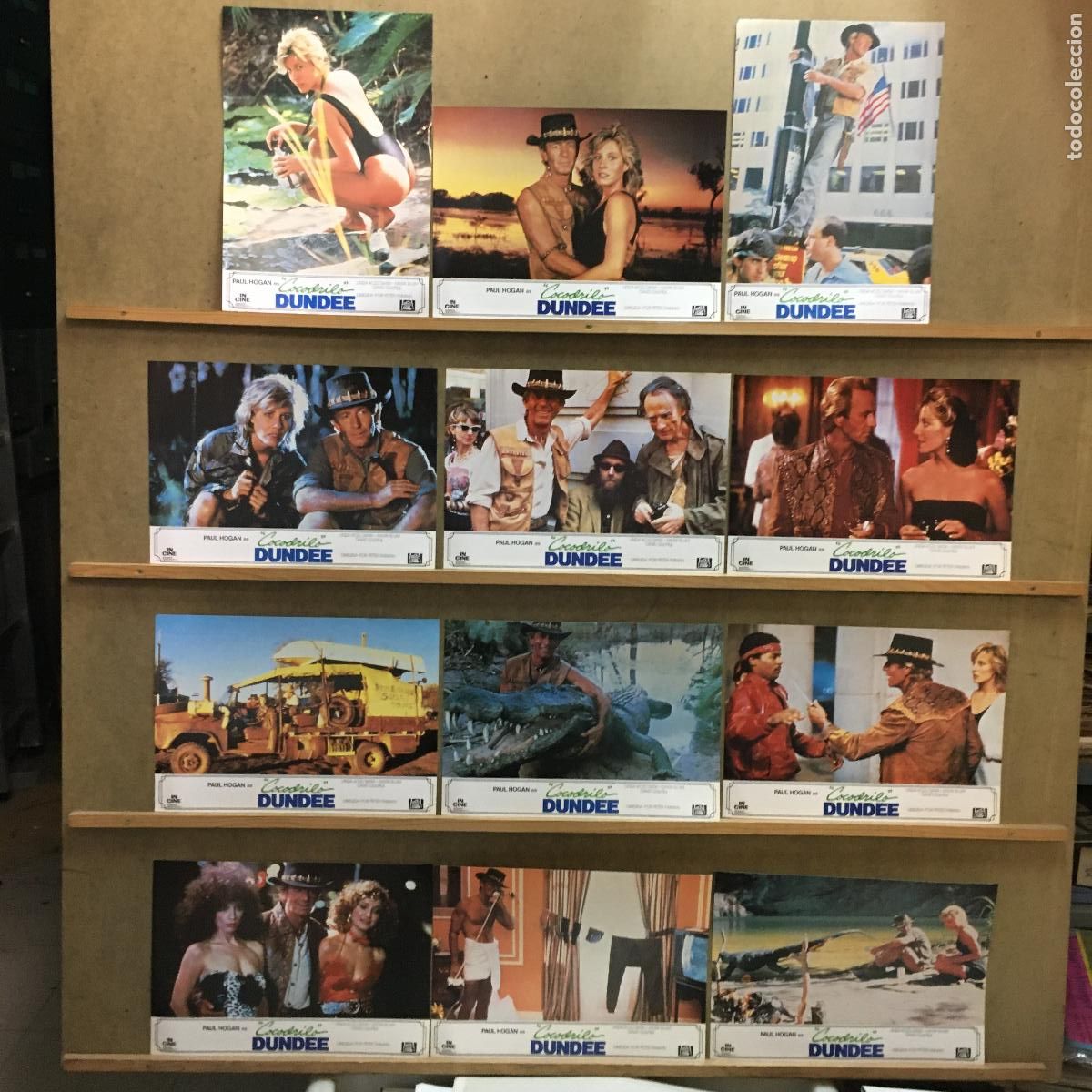 Cine: AFK72 COCODRILO DUNDEE PAUL HOGAN SET COMPLETO 12 FOTOCROMOS ORIGINAL ESTRENO