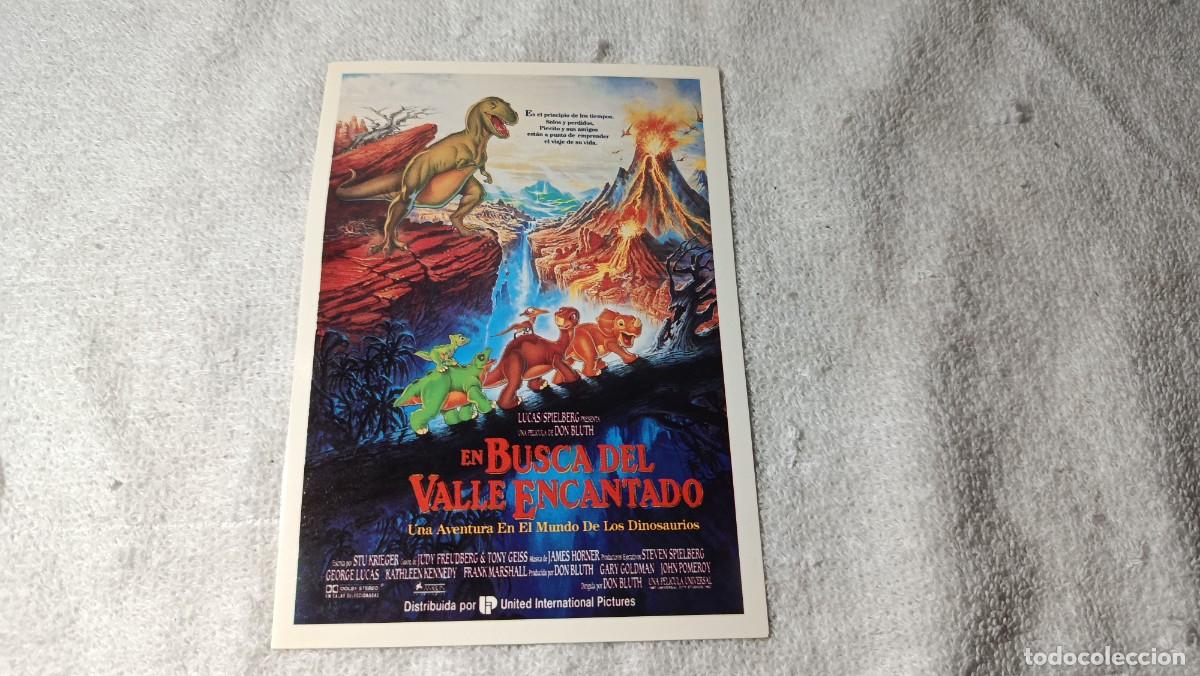 Cine: ANTIGUA POSTAL PELICULA EN BUSCA DEL VALLE ENCANTADO GEORGE LUCAS STEVEN SPIELBERG A&Ntilde;OS 80