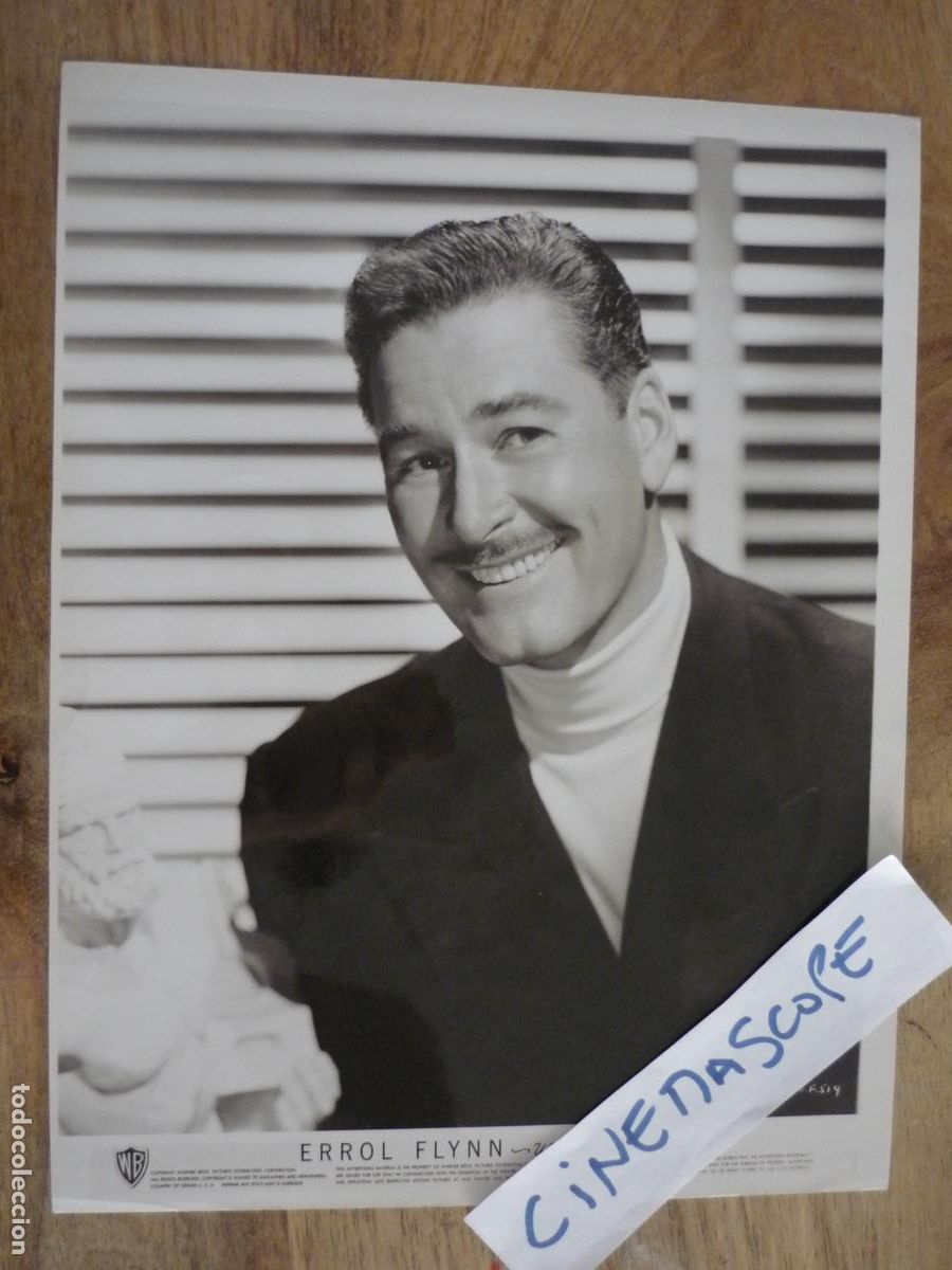 Cine: errol flynn - foto original b/n - warner bros pictures film actor