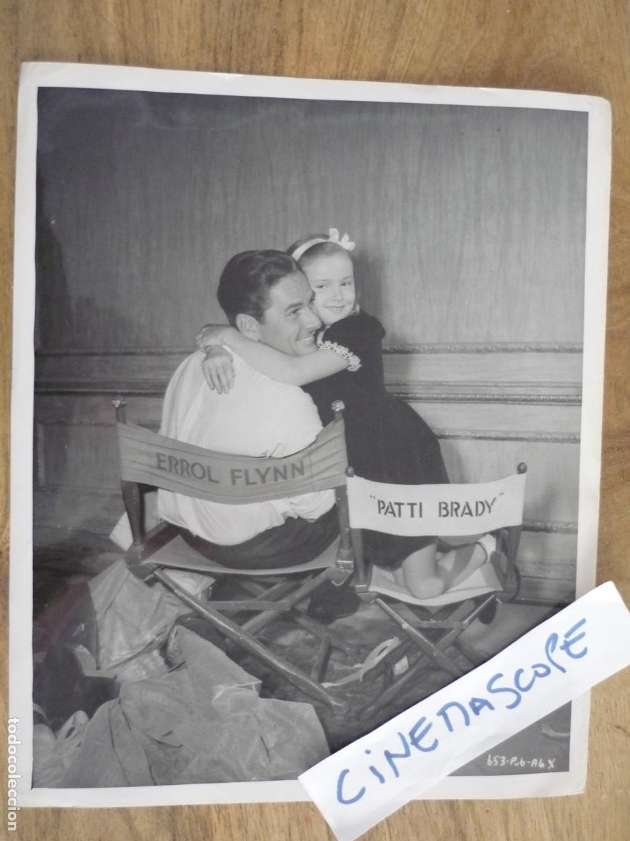 Cine: errol flynn - foto original b/n - patti brady Nunca te alejes de m&iacute; - descanso rodaje