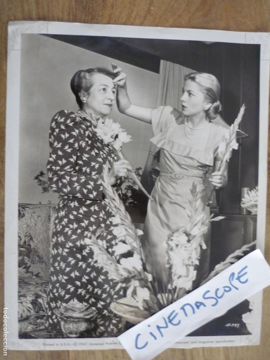 Cine: joan fontaine - foto original b/n - lilian fontaine - descanso rodaje