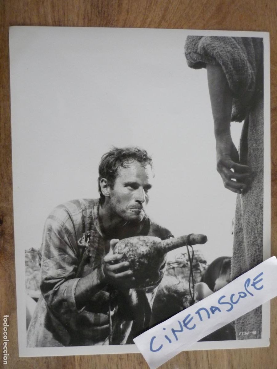 Cine: charlton heston - foto original b/n - ben-ur - William Wyler